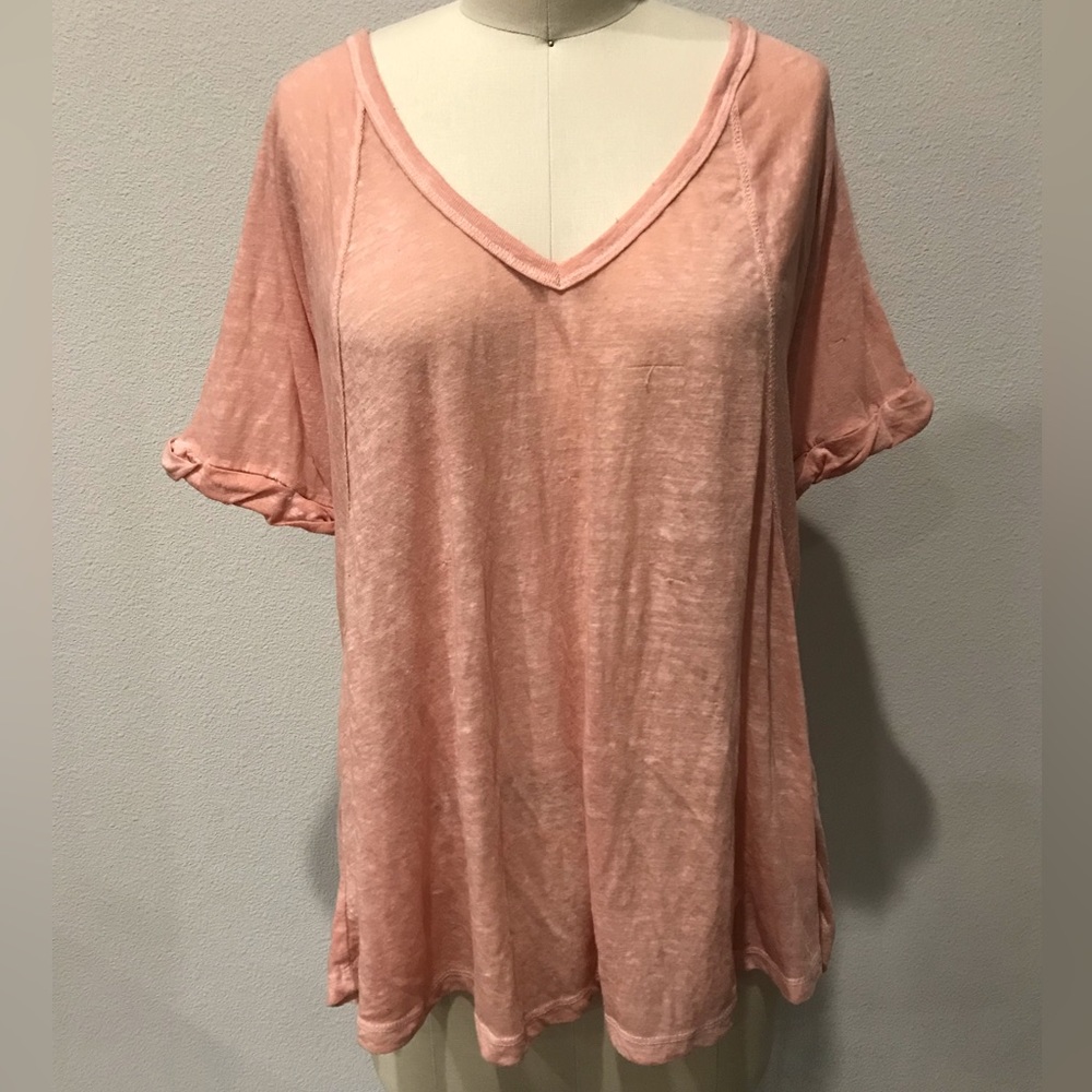 FREE PEOPLE Melon Shirt size XS *defects*